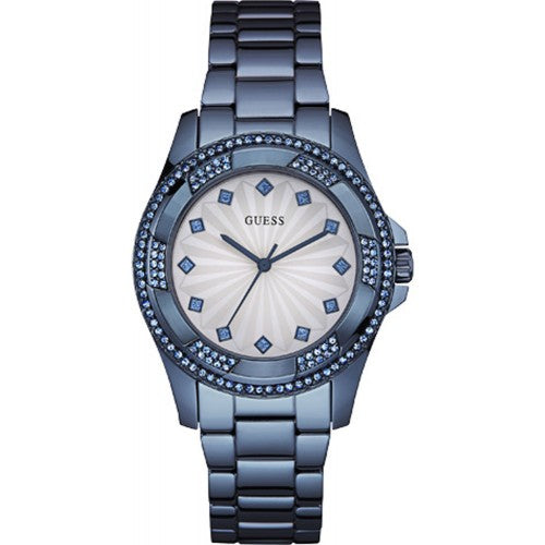  Shop Authentic Guess Pinwheel Analog Silver Dial Blue Steel Strap Watch for Women - W0702L1 - Luxxuri