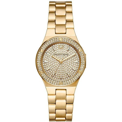  Shop Authentic Michael Kors Lennox Three Hand Gold Dial Gold Steel Strap Watch For Women - MK7289 - Luxxuri