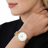  Shop Authentic Michael Kors Pyper Three Hand White Dial Gold Steel Strap Watch For Women - MK4666 - Luxxuri