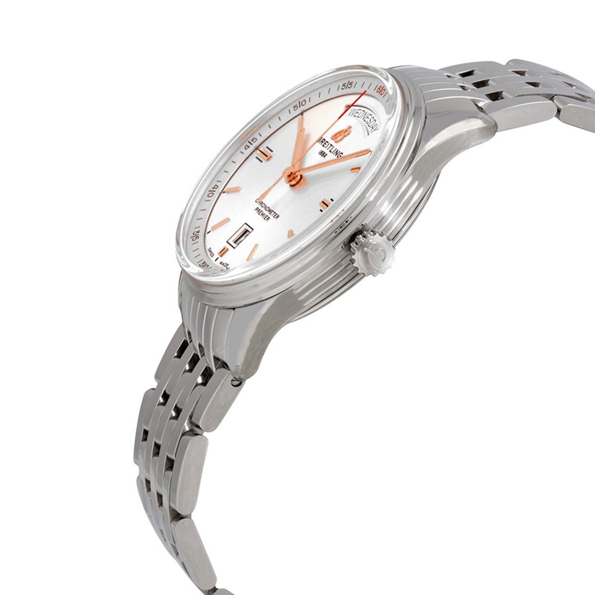  Shop Authentic Breitling Premier Automatic Day & Date 40mm Stainless Steel Mens Watch - A45340211G1A1 - Luxxuri