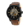  Shop Authentic Fossil Townsman Automatic Black Dial Brown Leather Strap Watch for Men - ME3155 - Luxxuri