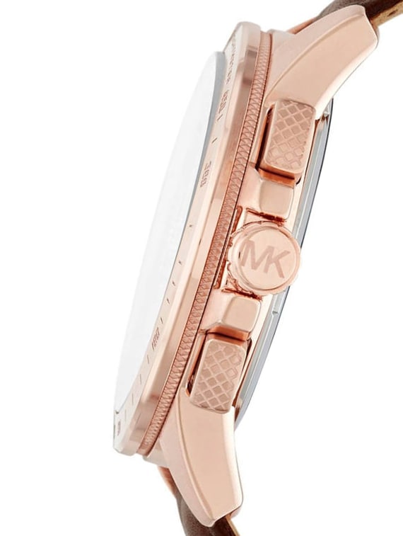  Shop Authentic Michael Kors Ryker Analog Gray Dial Brown Leather Strap Watch For Men - MK8519 - Luxxuri