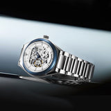  Shop Authentic Maserati Triconic Automatic Skeleton Grey Dial Silver Steel Strap Watch For Men - R8823139002 - Luxxuri