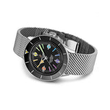  Shop Authentic Breitling Superocean Heritage '57 Black Dial Silver Mesh Bracelet Watch for Men - A103701A1B1A1 - Luxxuri