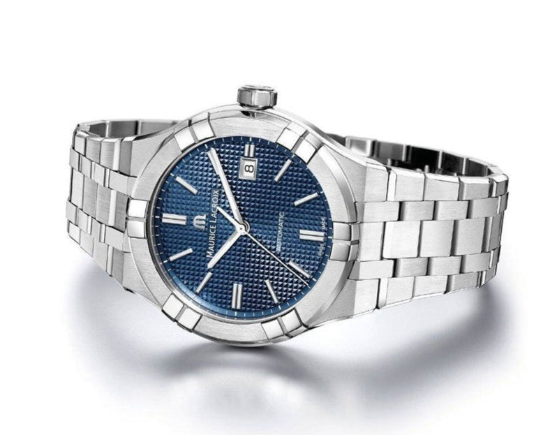  Shop Authentic Maurice Lacroix Aikon Automatic Blue Dial Silver Steel Strap Watch For Men - AI6008-SS002-430-1 - Luxxuri