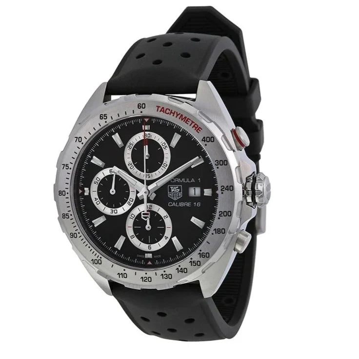  Shop Authentic Tag Heuer Formula 1 Calibre 16 Black Dial Black Leather Strap Watch for Men - CAZ2010.FT8024 - Luxxuri