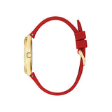  Shop Authentic Guess Frontier Diamonds Gold Dial Red Rubber Strap Watch for Women - GW0045L2 - Luxxuri