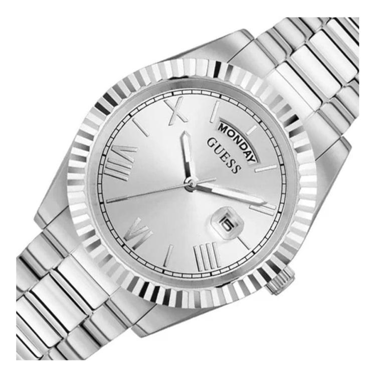  Shop Authentic Guess Connoisseur Silver Dial Silver Steel Strap Watch for Men - GW0265G6 - Luxxuri