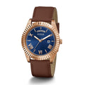  Shop Authentic Guess Connoisseur Blue Dial Brown Leather Strap Watch For Men - GW0353G2 - Luxxuri