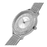  Shop Authentic Guess Soiree Diamonds Silver Dial Silver Mesh Bracelet Watch for Women - GW0402L1 - Luxxuri