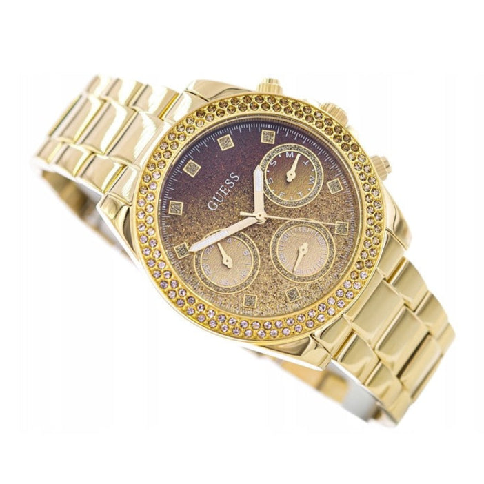  Shop Authentic Guess Sol Chronograph Gold Dial Gold Steel Strap Watch For Women - GW0483L2 - Luxxuri