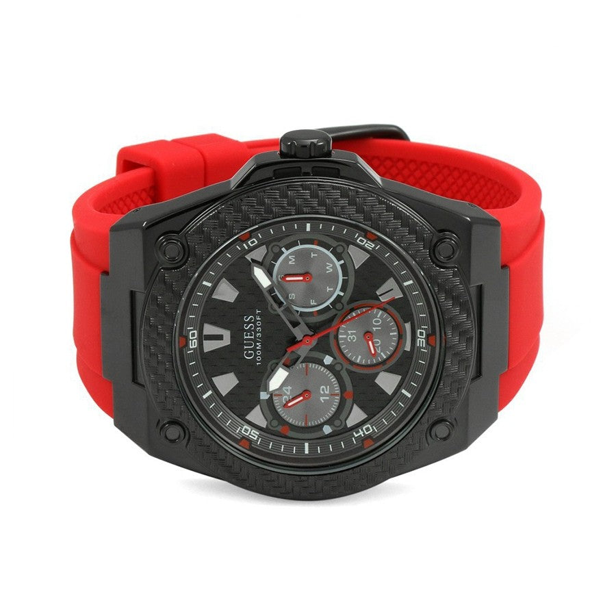 Shop Authentic Guess Legacy Black Dial Red Silicone Strap Watch for Men - W1049G6 - Luxxuri