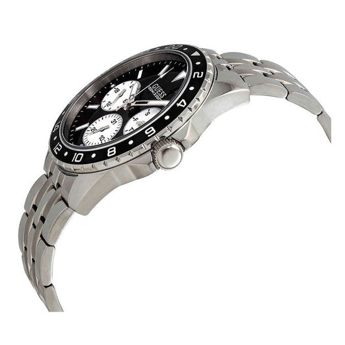  Shop Authentic Guess Odyssey Black Dial Silver Steel Strap Watch For Men - W1107G1 - Luxxuri