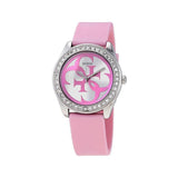  Shop Authentic Guess G-Twist Diamonds Silver Dial Pink Rubber Strap Watch for Women - W1240L1 - Luxxuri
