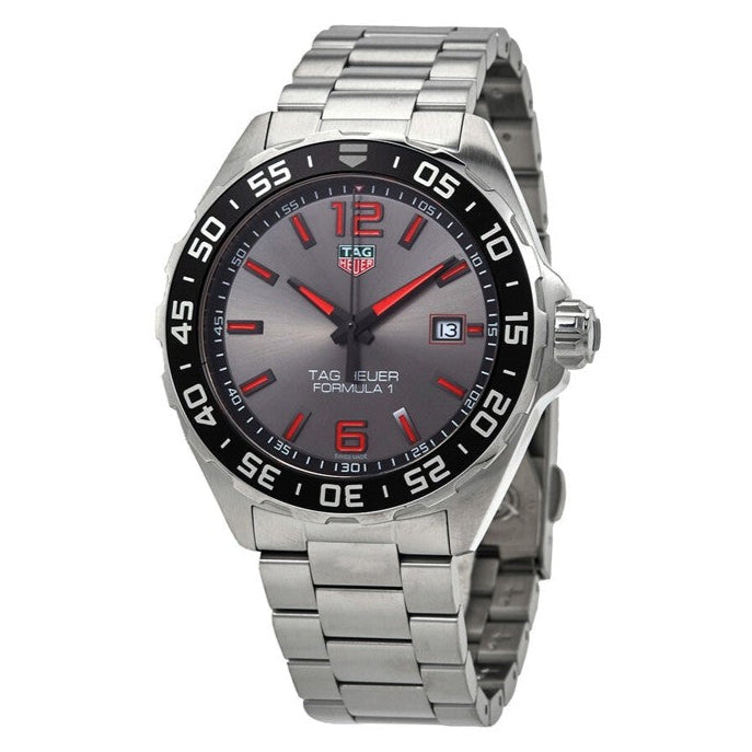 Tag Heuer Formula 1 Quartz Anthracite Dial Silver Steel Strap Watch for Men - WAZ1018.BA0842