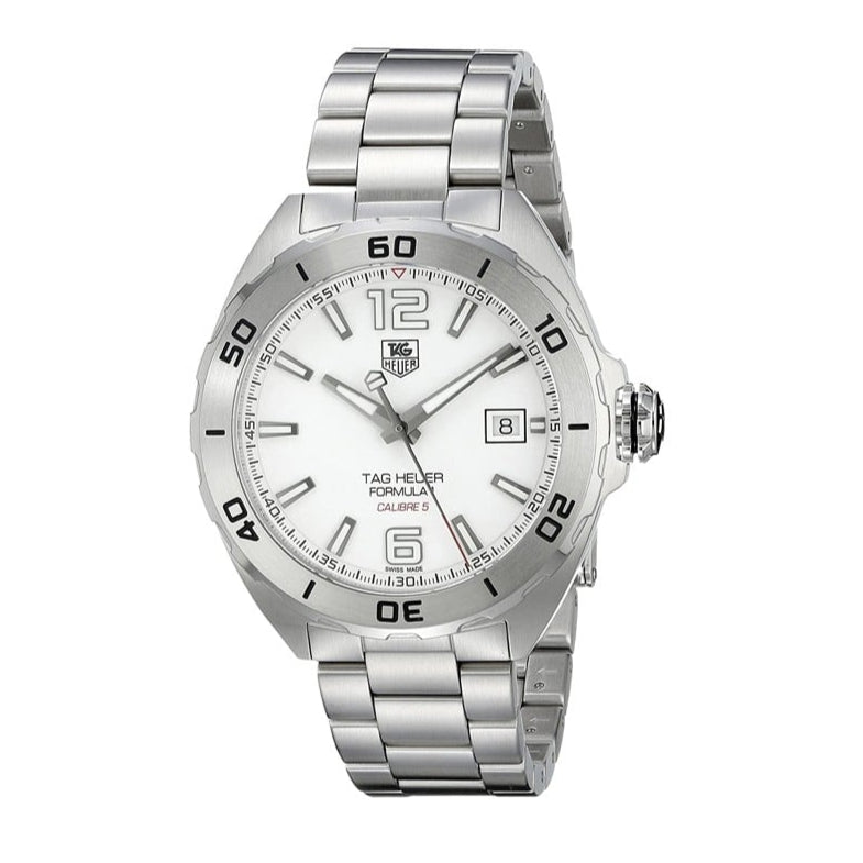  Shop Authentic Tag Heuer Formula 1 Calibre 5 Automatic White Dial Silver Steel Strap Watch for Men - WAZ2114.BA0875 - Luxxuri