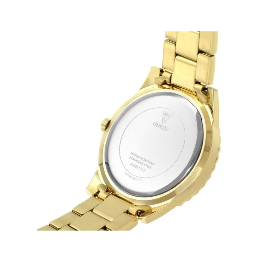 Guess Sassy Analog Quartz Gold Dial Gold Steel Strap Watch For Women - W0705L2